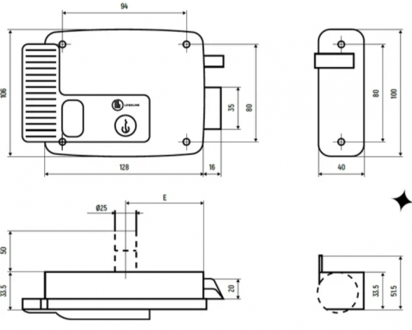 LogoLine RL-730.60.4 Замок электромеханический, накладной