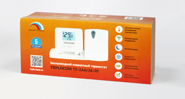 Бастион Термостат комнатный Teplocom TS-2AA/3A-RF